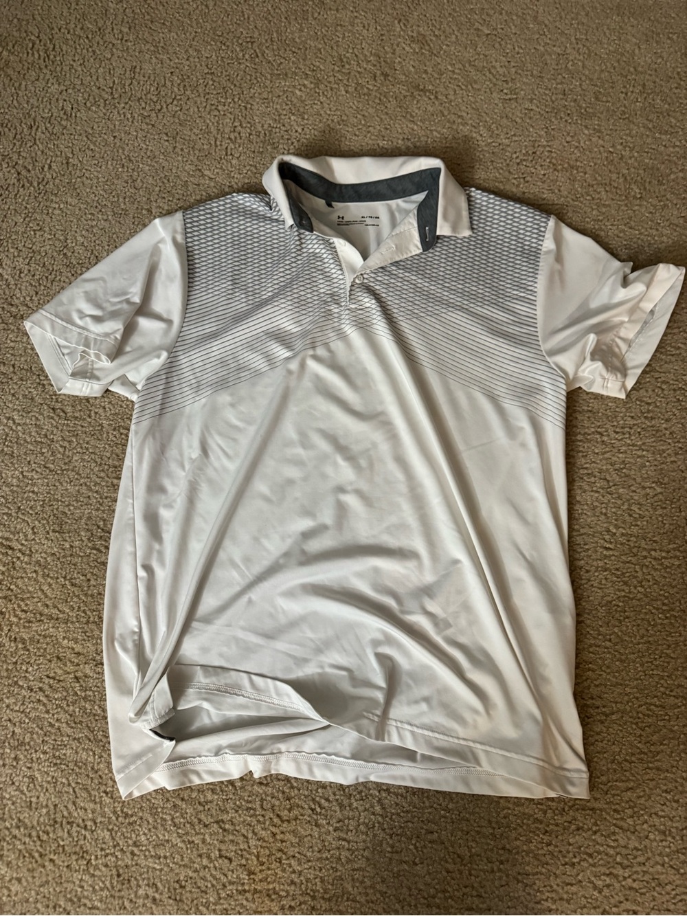Men’s White Under Armour Polo Shirt - Size XL